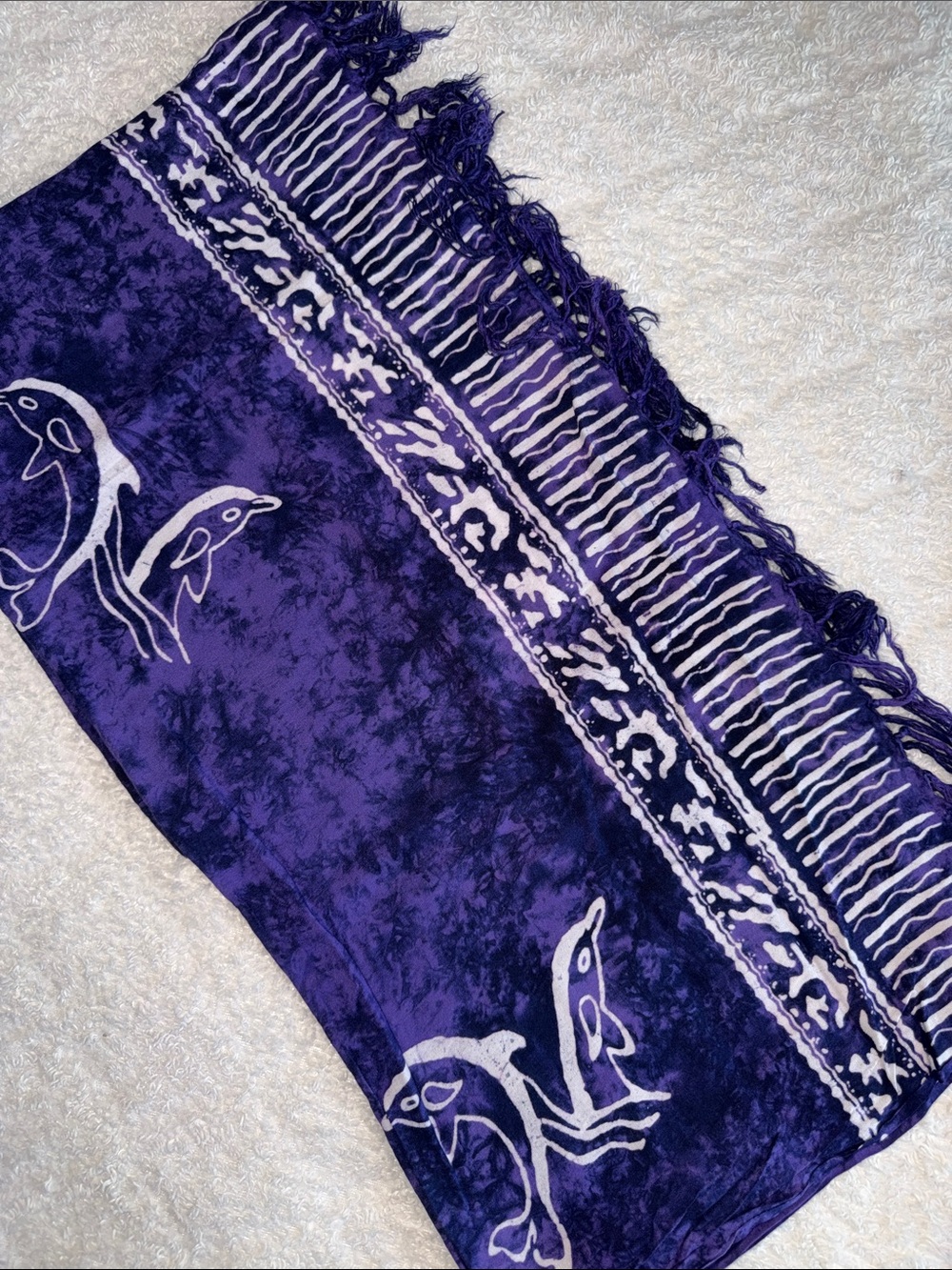Sarong Purple Dolphin Print